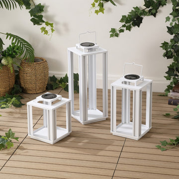 Leland Modern Industrial Integrated Indoor/Outdoor LED Solar Powered Lanterns